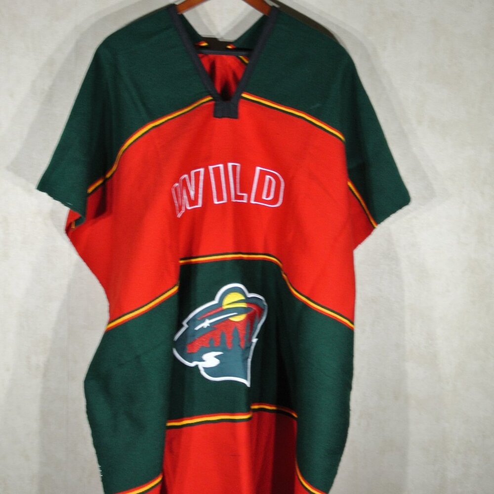 NHL Minnesota Wild Poncho 35" wide X 42" Front (84" total length)